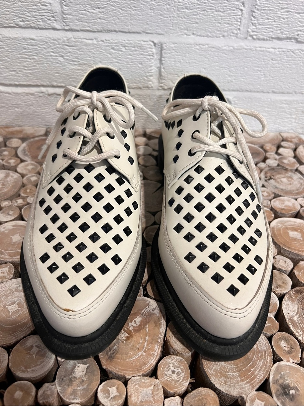 Dr. Martens Women's White Laser-Cut Derby Shoes - Picture 3 of 8
